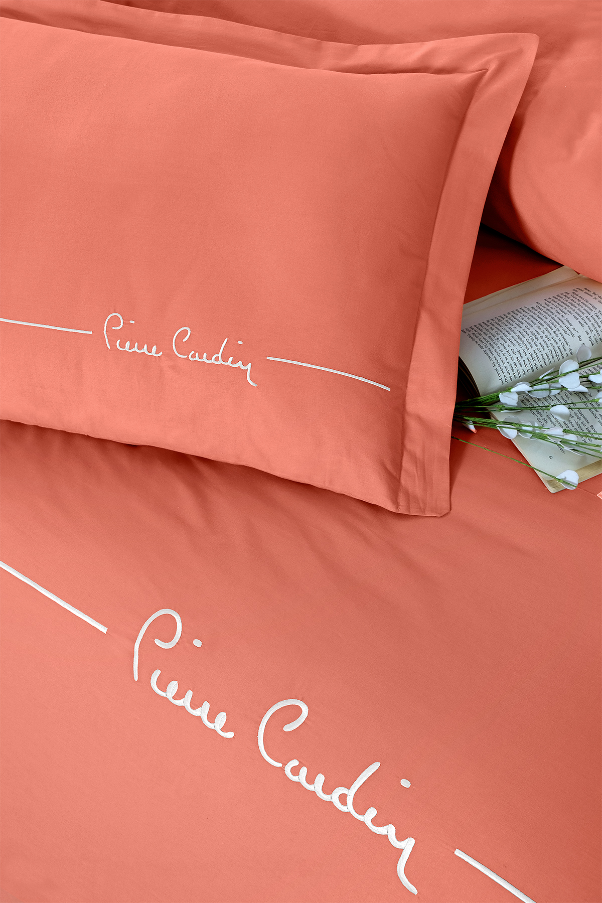 Pierre Cardin Deluxe Pamuk Nevresim Takımı Çift Kişilik Mia Kiremit