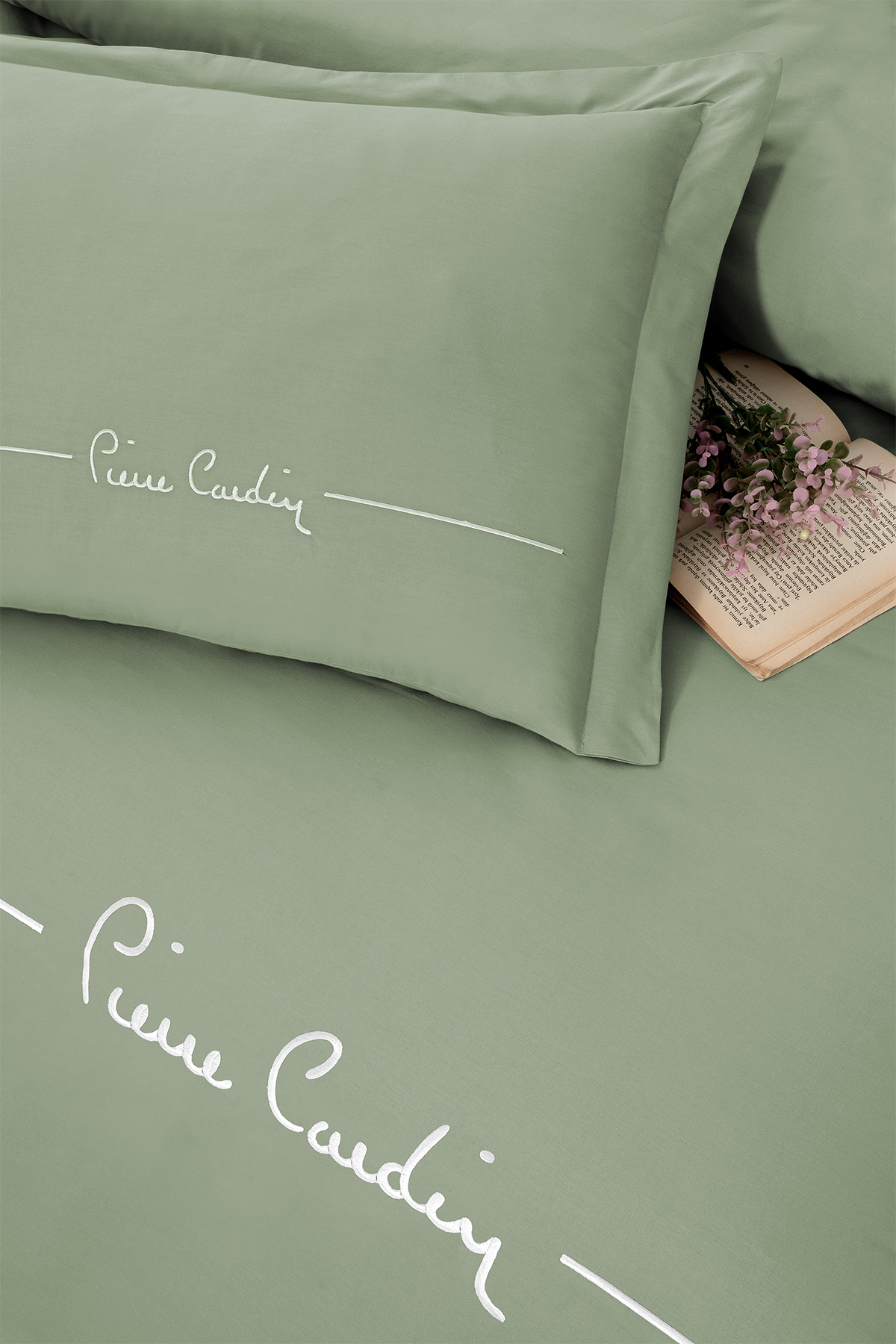 Pierre Cardin Deluxe Pamuk Nevresim Takımı Tek Kişilik Mia Çağla Yeşili