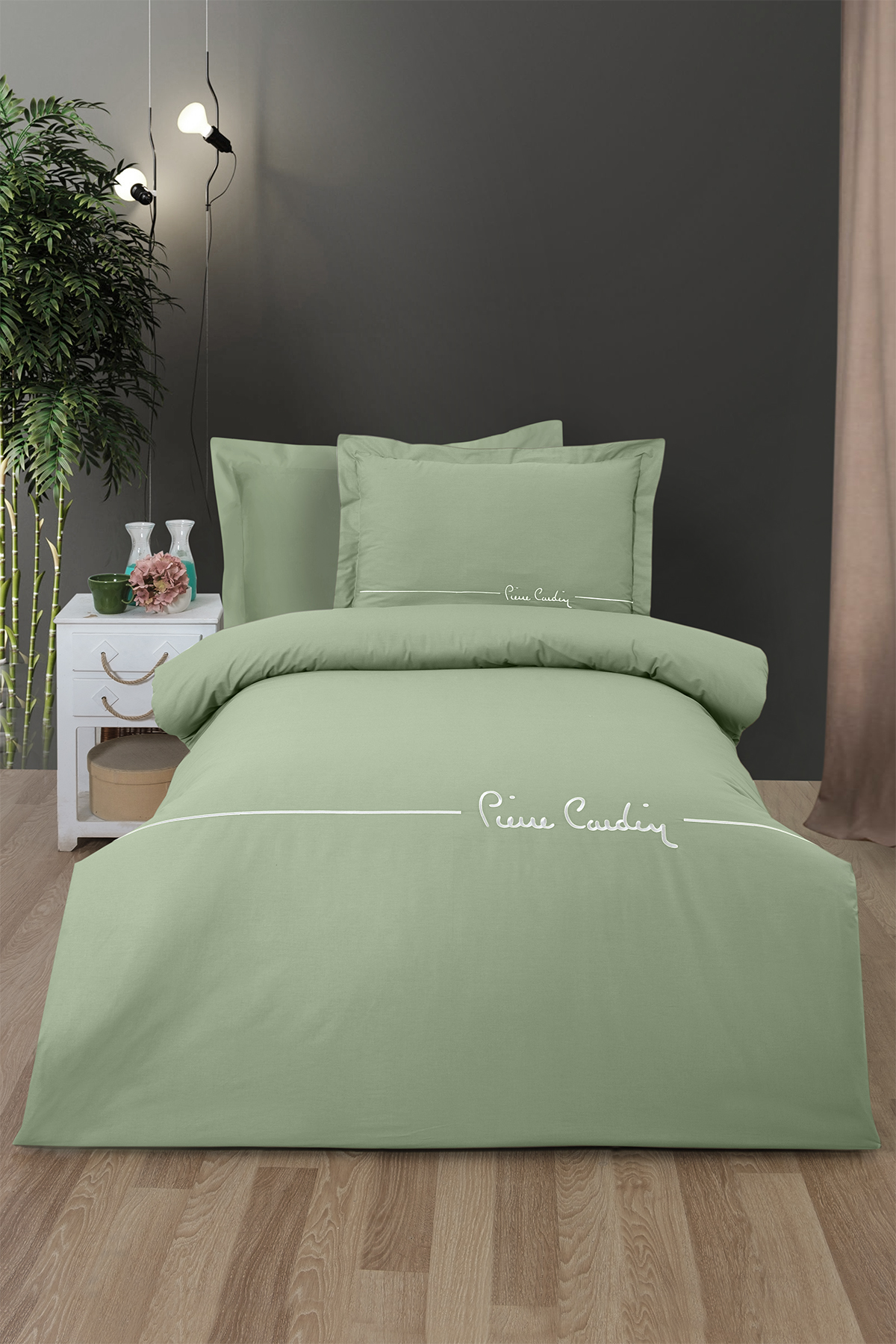 Pierre Cardin Deluxe Pamuk Nevresim Takımı Tek Kişilik Mia Çağla Yeşili