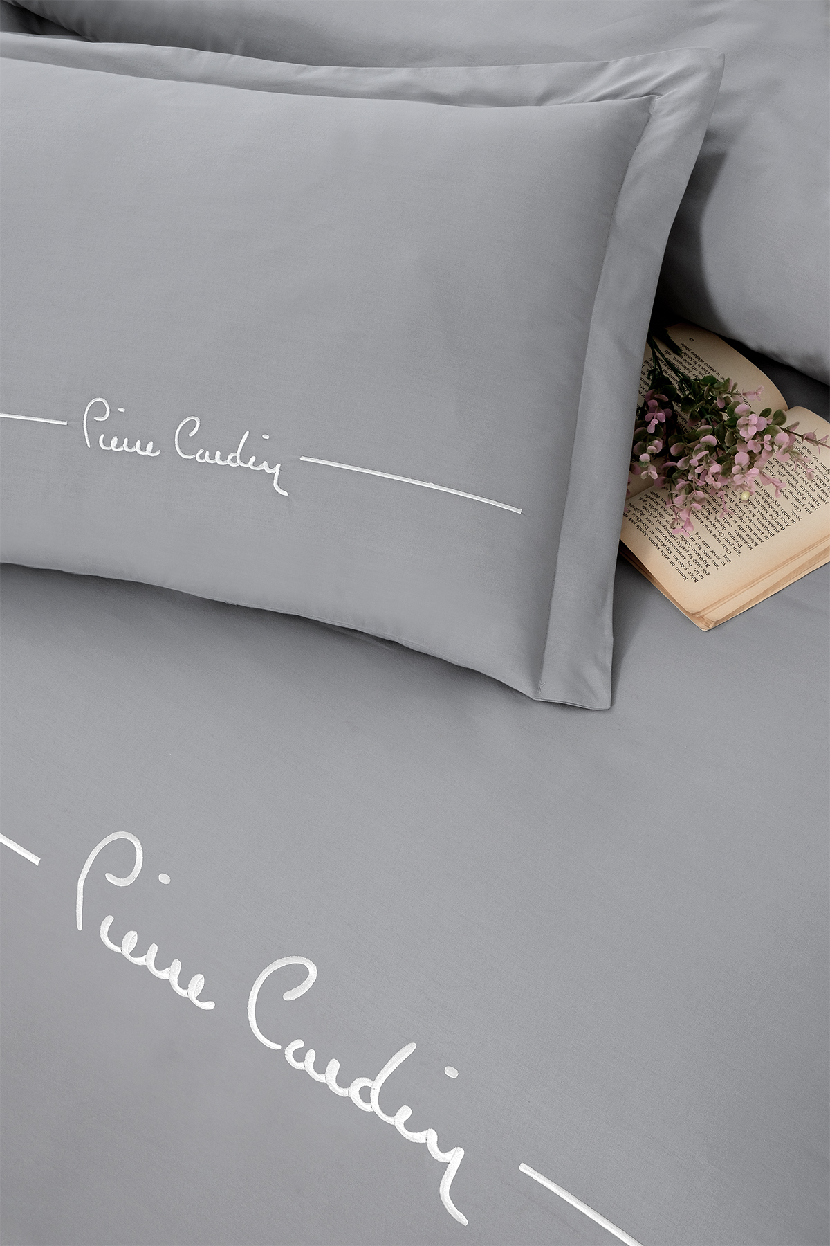 Pierre Cardin Deluxe Pamuk Nevresim Takımı Tek Kişilik Mia Gri
