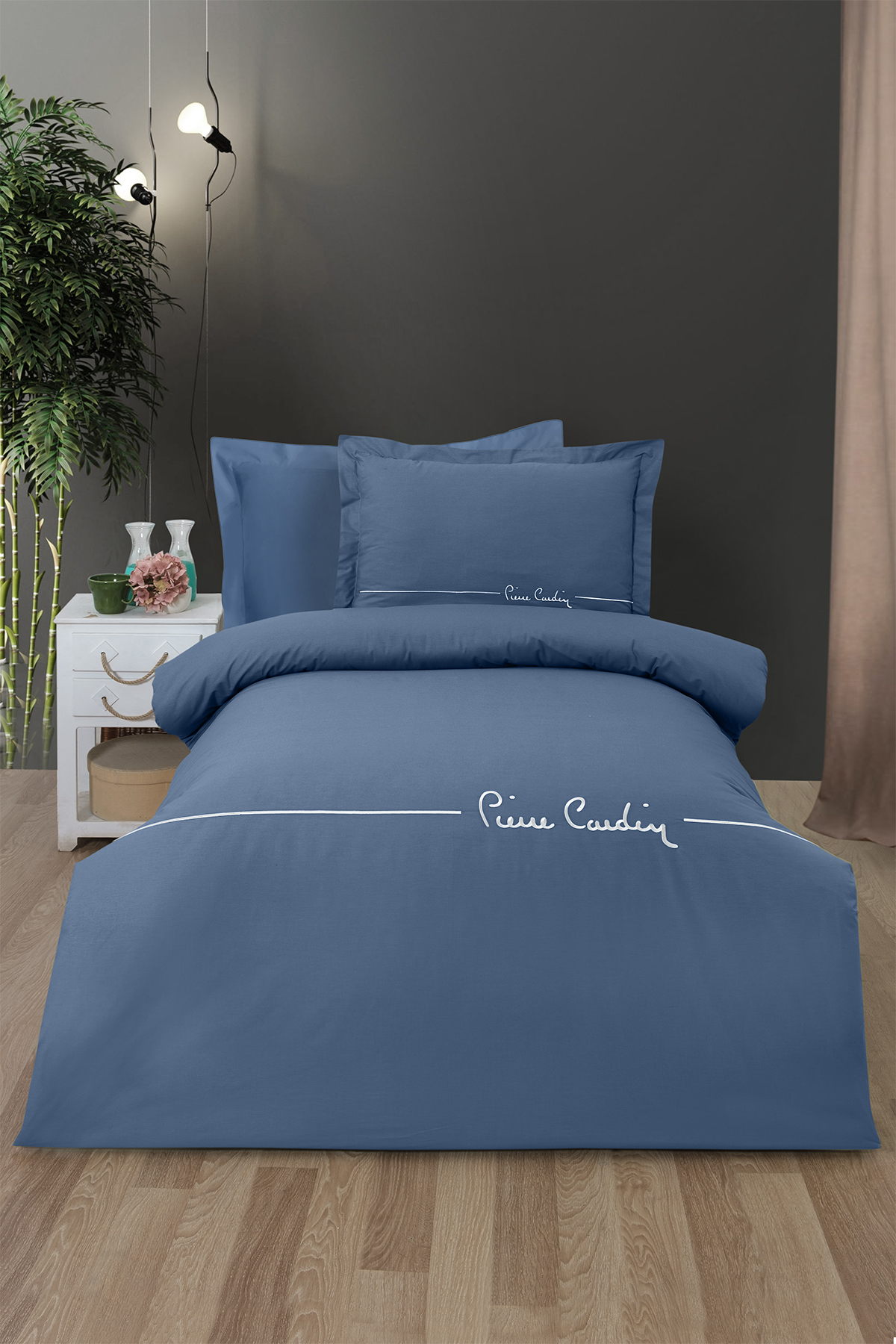 Pierre Cardin Deluxe Pamuk Nevresim Takımı Tek Kişilik Mia İndigo