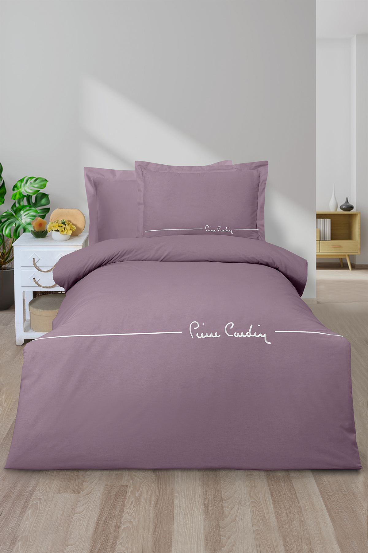 Pierre Cardin Deluxe Pamuk Nevresim Takımı Tek Kişilik Mia Mürdüm