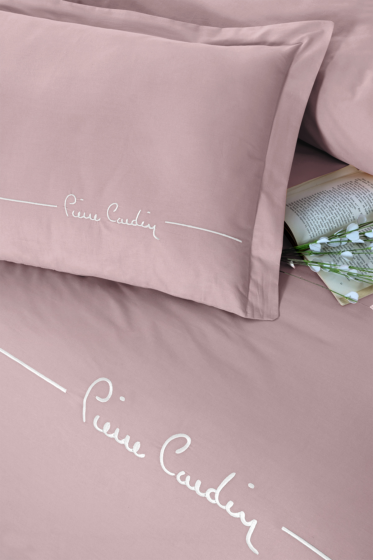 Pierre Cardin Deluxe Pamuk Nevresim Takımı Tek Kişilik Mia Pudra