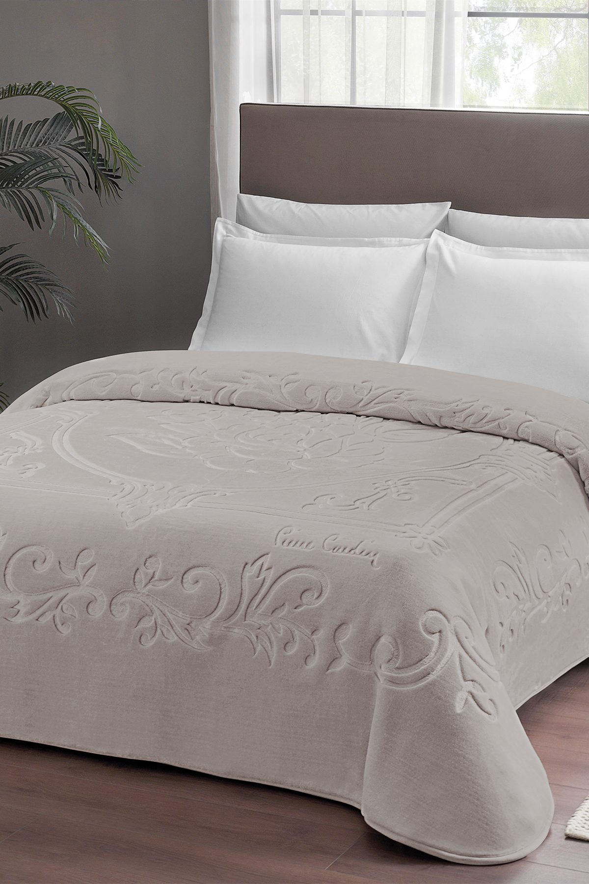 Pierre Cardin Emboss Battaniye Çift Kişilik Rose Cappucino
