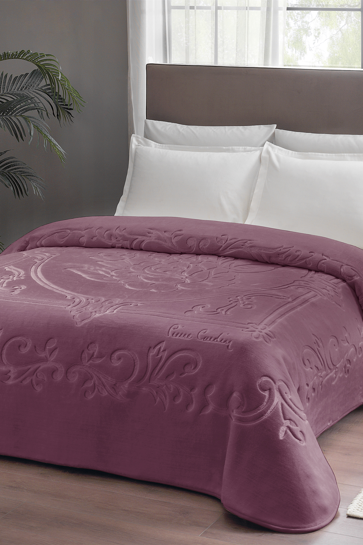 Pierre Cardin Emboss Battaniye Çift Kişilik Rose Deco Rose