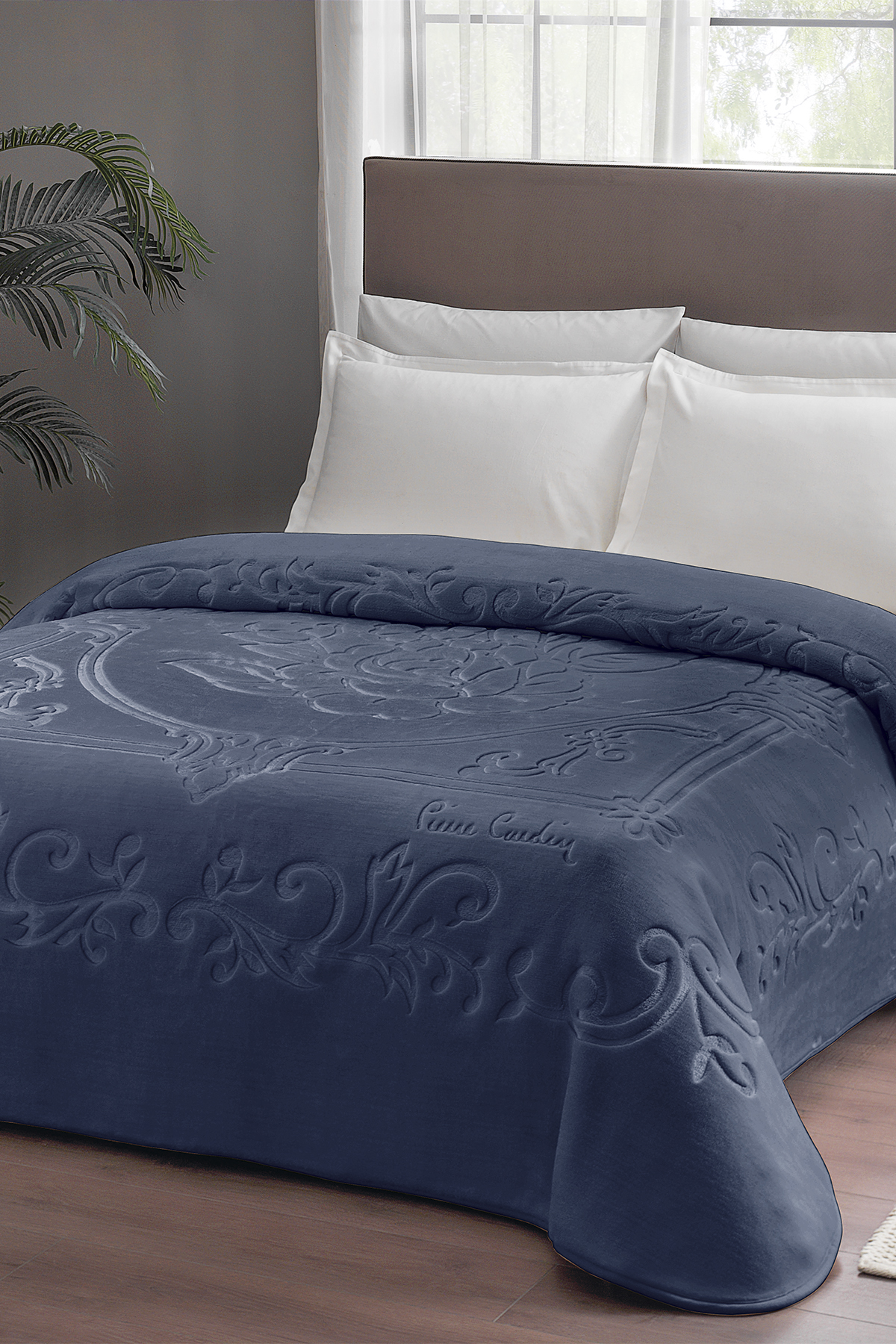 Pierre Cardin Emboss Battaniye Çift Kişilik Rose İndigo