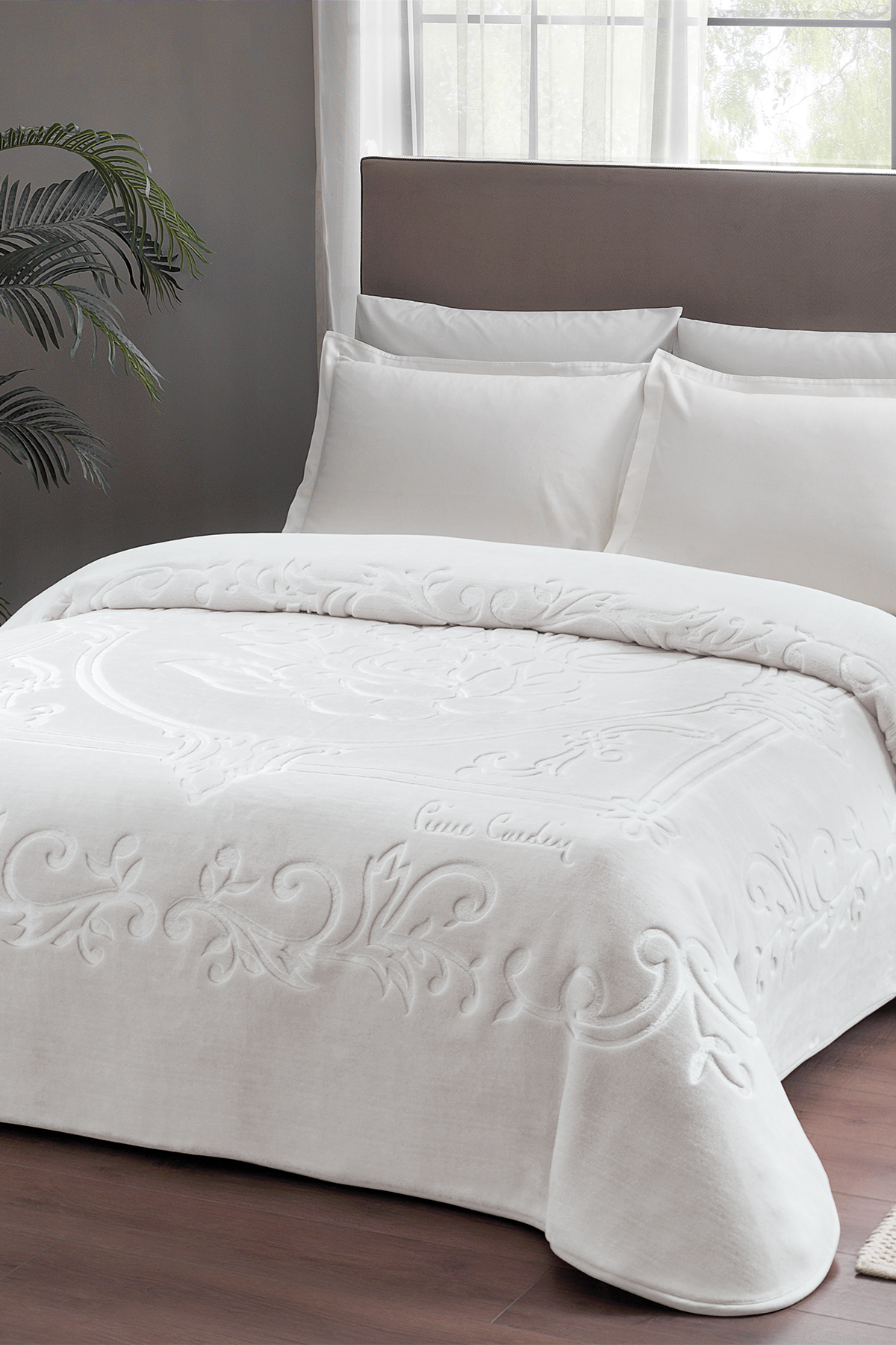 Pierre Cardin Emboss Battaniye Çift Kişilik Rose Şampanya