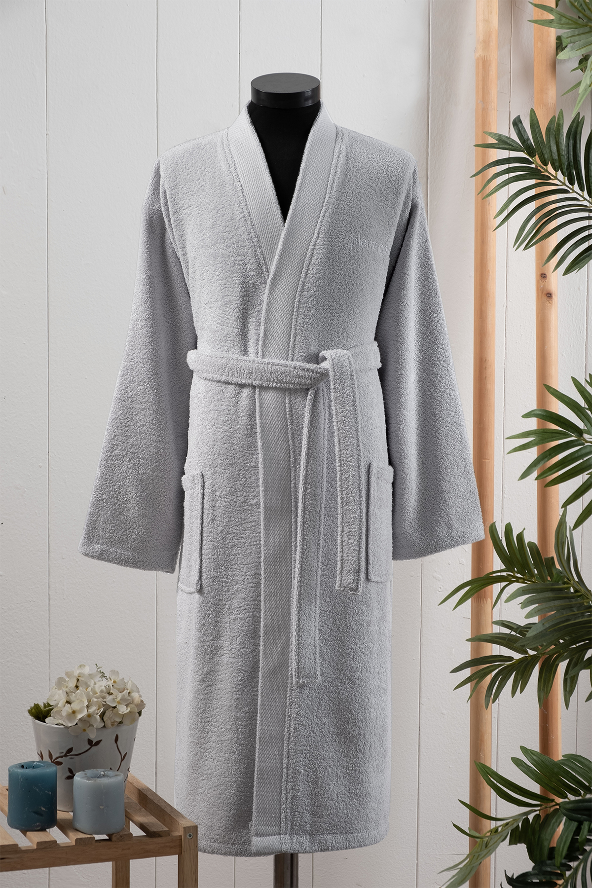 Pierre Cardin Erkek Bornozu Plain Gri