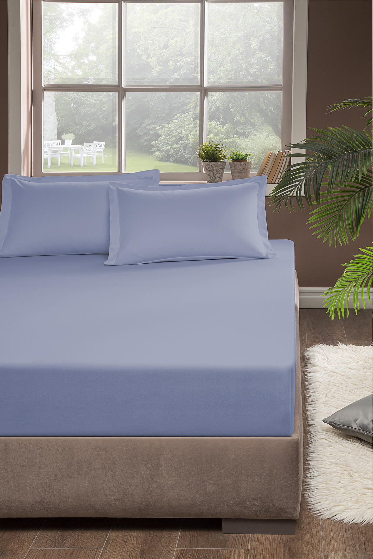 Pierre Cardin Lastikli Çarşaf King Size 200x200 cm Mavi