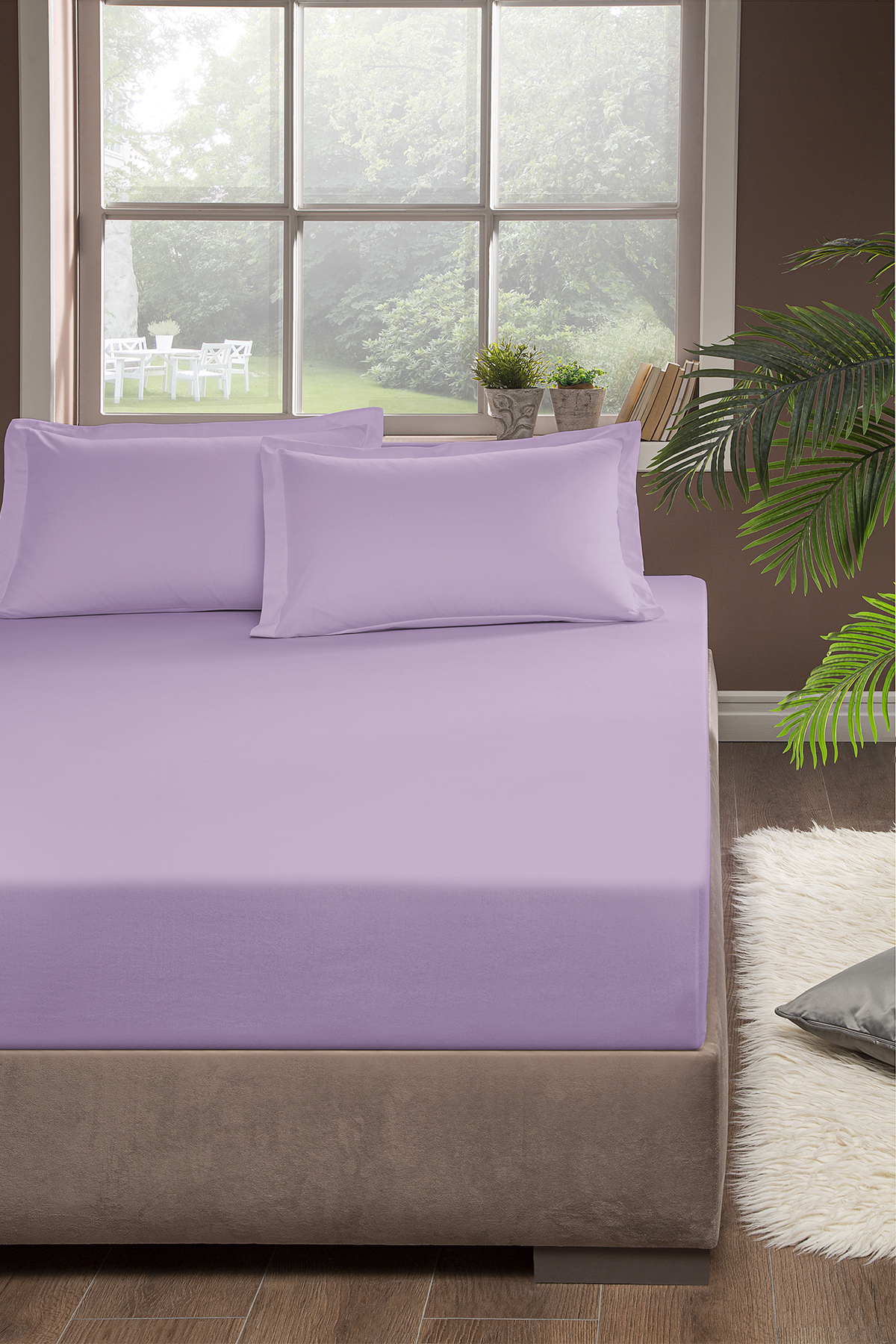 Pierre Cardin Lastikli Çarşaf Tek Kişilik 100x200 cm Lila