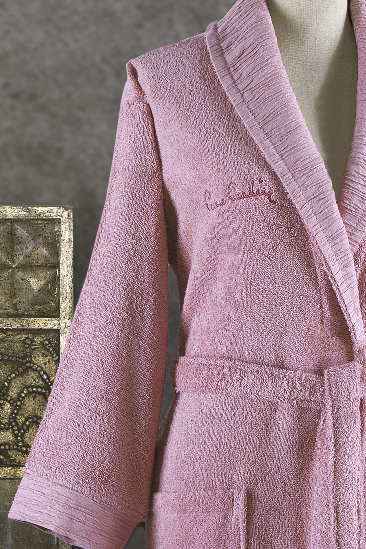 Pierre Cardin Logo Jakarlı Aile Bornoz Seti Deco Rose - İndigo