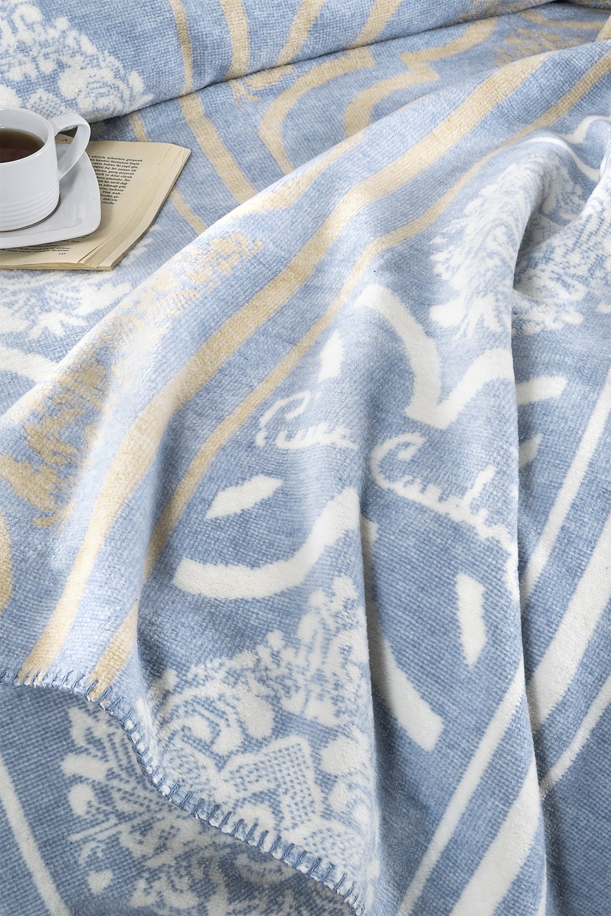 Pierre Cardin Pamuk Battaniye Damask Çift Kişilik