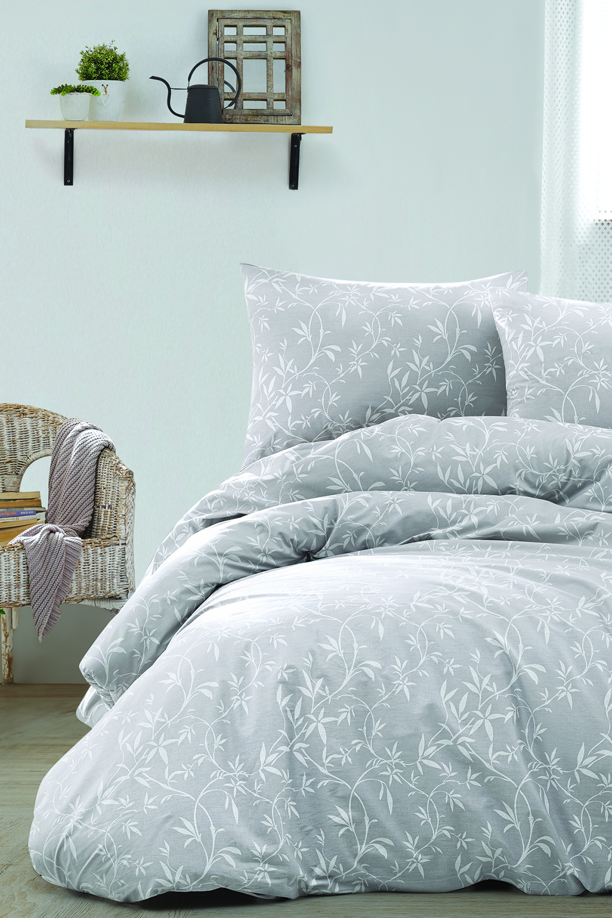 Pierre Cardin Ranforce Nevresim Takımı Çift Kişilik Ivy Gri