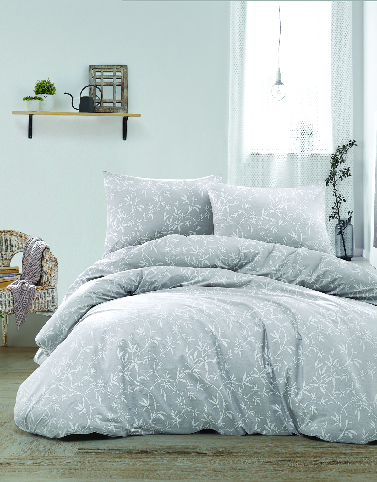 Pierre Cardin Ranforce Nevresim Takımı Çift Kişilik Ivy Gri