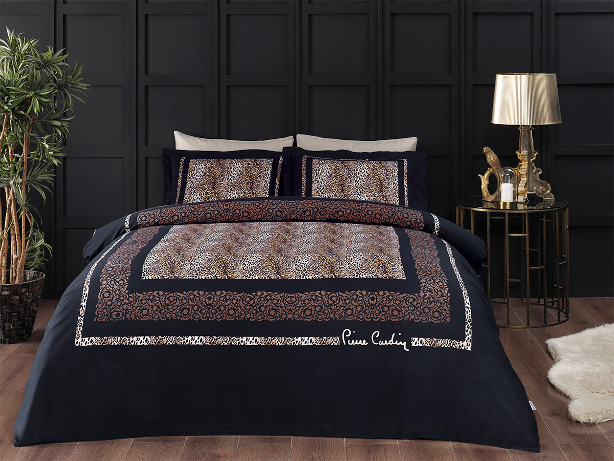 Pierre Cardin Saten Nevresim Takımı Çift Kişilik Leopar