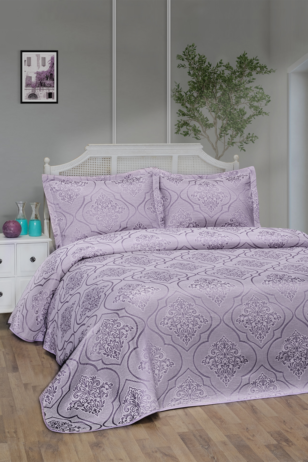 Pierre Cardin Yatak Örtüsü Seti Lavien Çift Kişilik Mürdüm