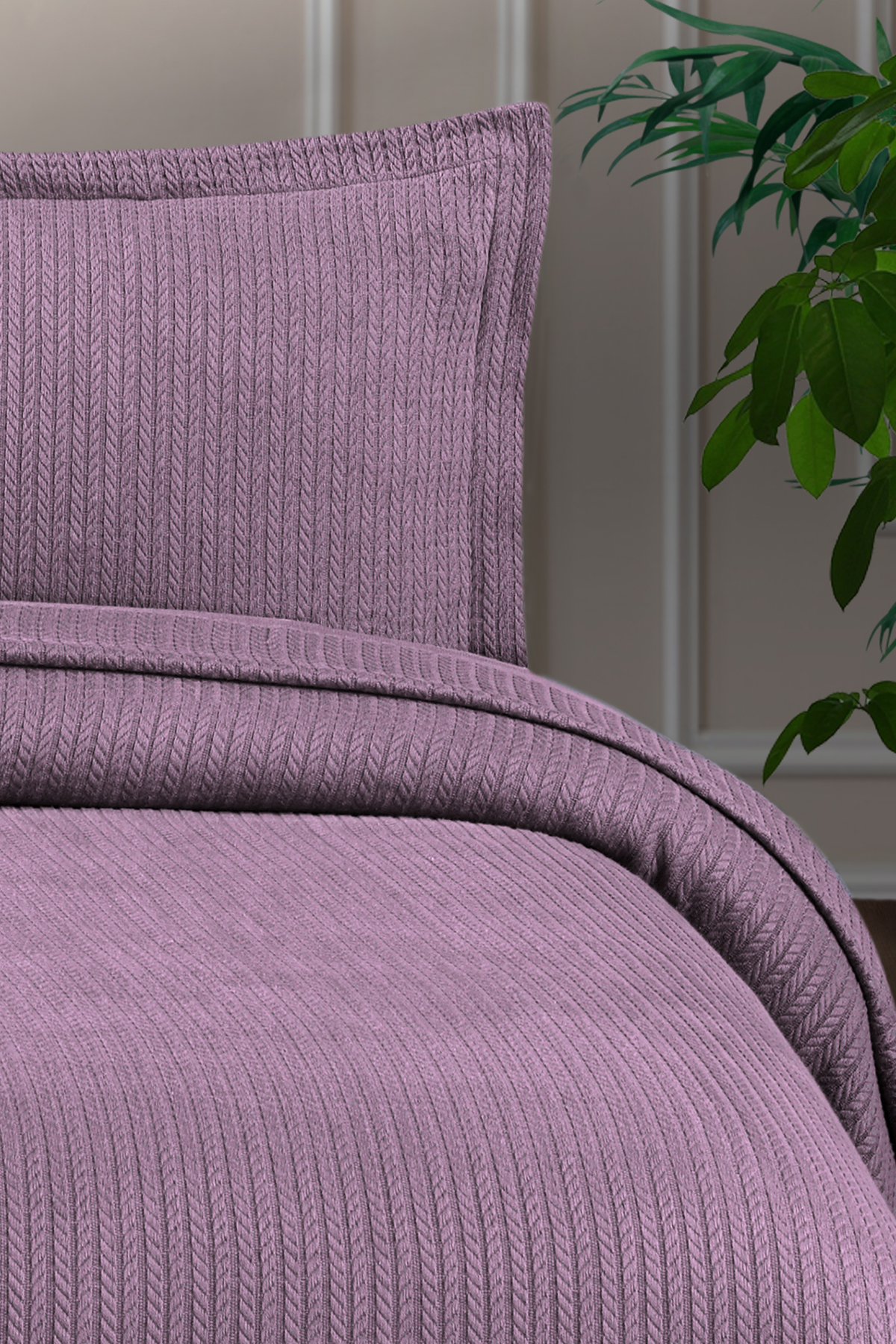 Pierre Cardin Yatak Örtüsü Seti Valeria Çift Kişilik Mürdüm