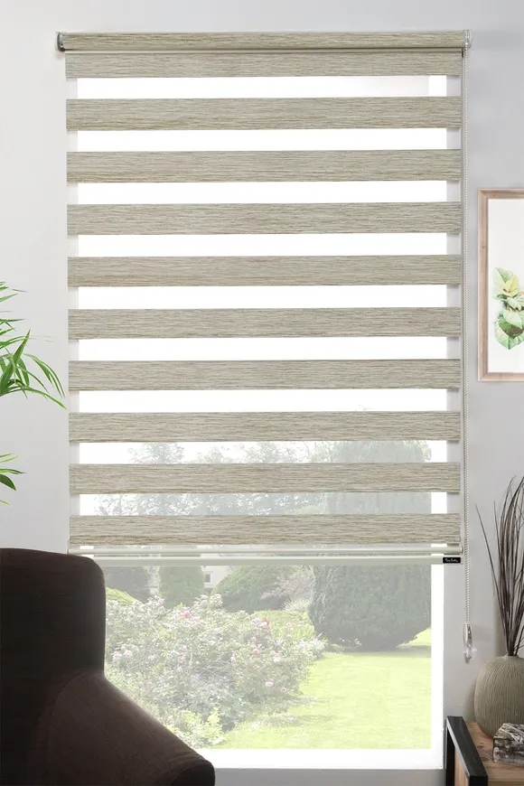 Bambu Zebra Perde Açık Ahşap