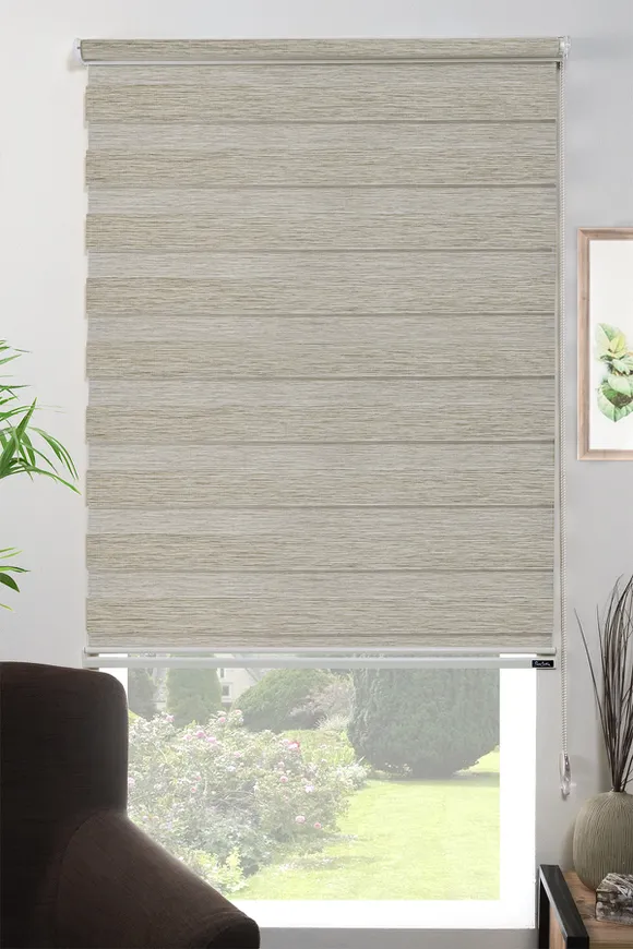 Bambu Zebra Perde Açık Ahşap