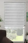 Dilimli Bambu Zebra Perde Gri