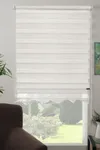 Dilimli Bambu Zebra Perde Krem