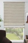 Dilimli Boncuklu Bambu Zebra Perde Açık Ahşap
