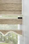 Dilimli Boncuklu Bambu Zebra Perde Ahşap