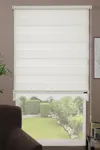 Dilimli Pliseli Zebra Perde Krem