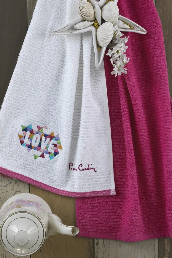 Pierre Cardin 2'li Mutfak Havlusu Fuşya