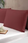 Pierre Cardin 2'li Pamuk Saten Yastık Kılıfı Bordo