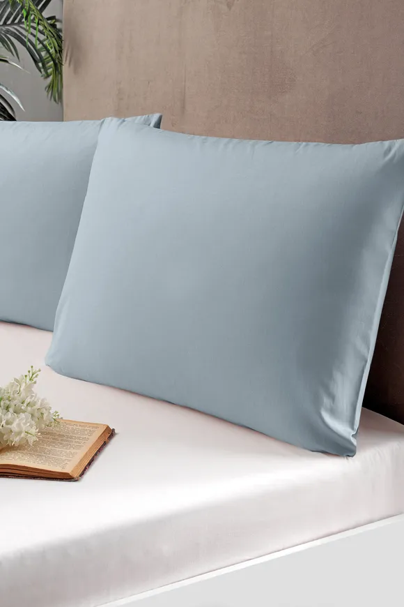 Pierre Cardin 2'li Pamuk Saten Yastık Kılıfı Gri