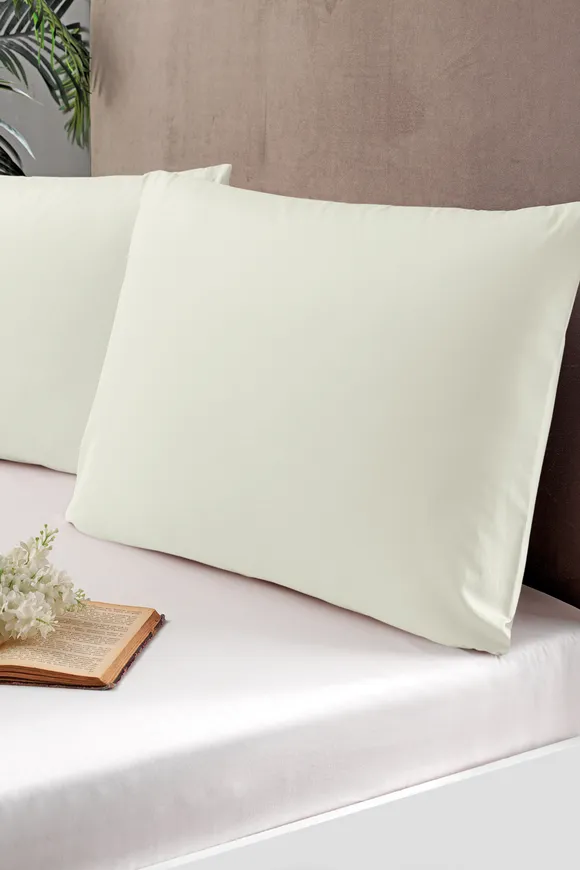 Pierre Cardin 2'li Pamuk Saten Yastık Kılıfı Krem