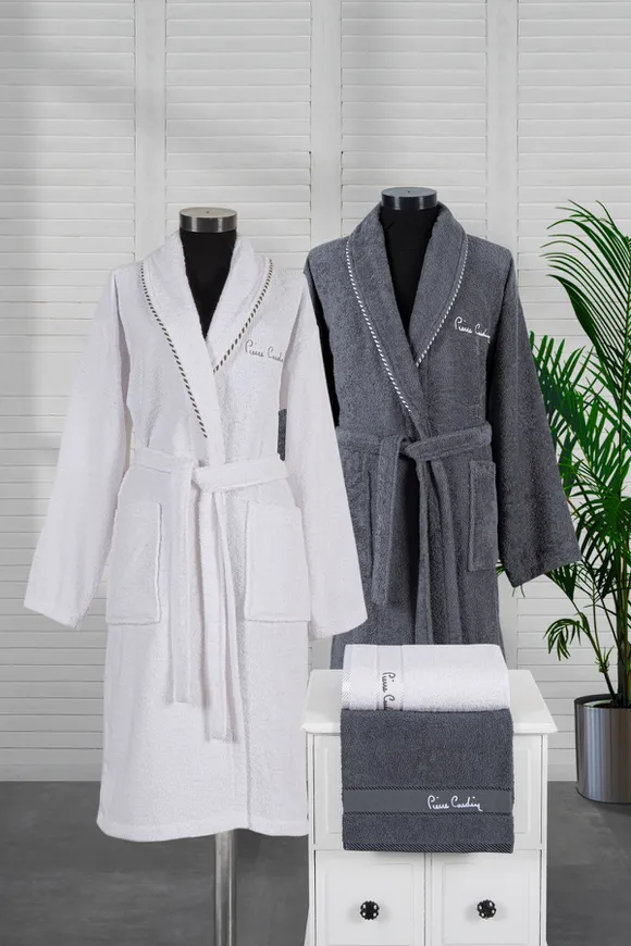 Pierre Cardin 4'lü Aile Seti Ribbon Antrasit-Beyaz