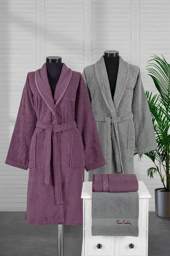Pierre Cardin 4'lü Aile Seti Ribbon Mürdüm-Gri