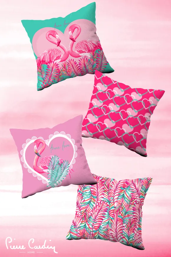 Pierre Cardin 4'lü Kırlent Kılıfı 43x43 Flamingo