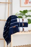 Pierre Cardin 4'lü Yüz Havlusu Elegance Lacivert-Beyaz