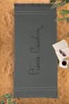 Pierre Cardin Bambu Plaj Havlusu Logo Antrasit