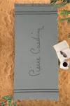 Pierre Cardin Bambu Plaj Havlusu Logo Gri