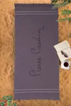 Pierre Cardin Bambu Plaj Havlusu Logo Mürdüm