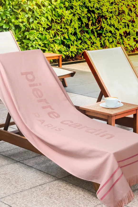 Pierre Cardin Bambu Plaj Havlusu Paris Gül Kurusu