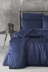Pierre Cardin Çizgili Saten Nevresim Takımı Çift Kişilik Lacivert