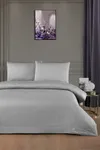 Pierre Cardin Çizgili Saten Nevresim Takımı Çift Kişilik Logo Gri