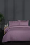 Pierre Cardin Çizgili Saten Nevresim Takımı Luna Mürdüm