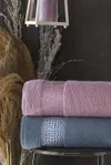 Pierre Cardin Damask Jakarlı 4 Parça Aile Bornoz Seti Deco Rose - İndigo