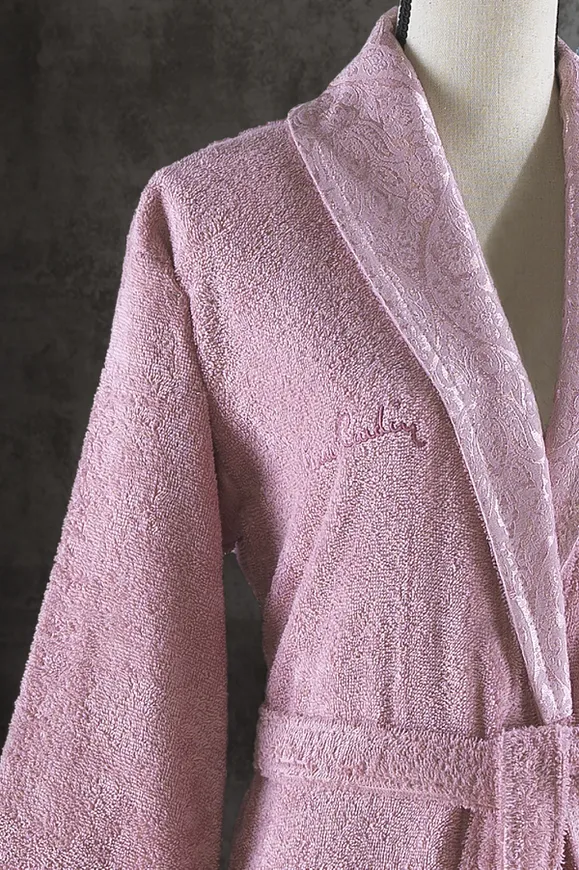 Pierre Cardin Damask Jakarlı 4 Parça Aile Bornoz Seti Deco Rose - İndigo