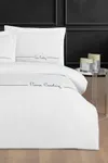 Pierre Cardin Deluxe Pamuk Nakışlı Nevresim Takımı Çift Kişilik Beyaz-İndigo