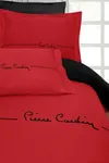 Pierre Cardin Deluxe Pamuk Nakışlı Nevresim Takımı Çift Kişilik Kırmızı-Siyah