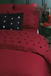 Pierre Cardin Deluxe Pamuk Nakışlı Nevresim Takımı Çift Kişilik Kırmızı