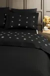Pierre Cardin Deluxe Pamuk Nakışlı Nevresim Takımı Çift Kişilik Siyah