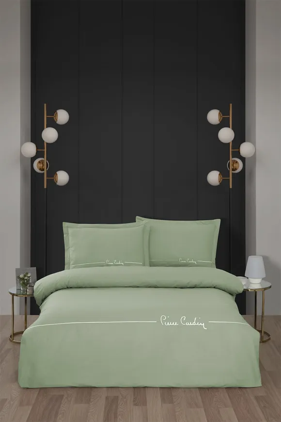 Pierre Cardin Deluxe Pamuk Nevresim Takımı Çift Kişilik Mia Çağla Yeşili